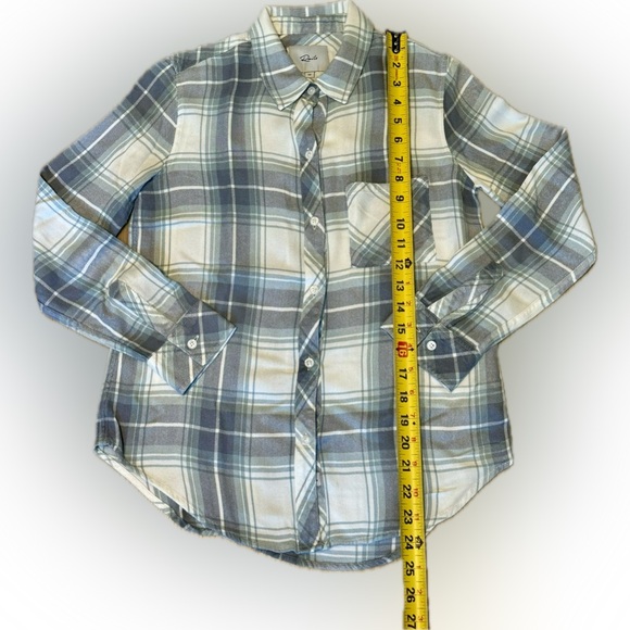 Rails Women's Flannel Button Down Shirt XS Blue Green White - Picture 3 of 5